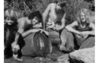 Goat T and Cosmo on the Creek